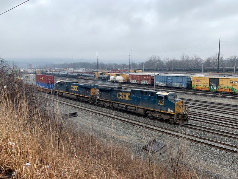 A CSX train in Cumberland, MD